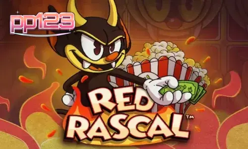 Tampilan visual slot Red Rascal dengan karakter utama di depan latar taman hiburan.